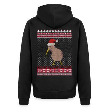 Nouvelle-Zélande Kiwi Santa Christmas Gift - Veste à capuche bio Premium Unisexe - noir - Dos - Nico (187cm)