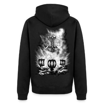 Vikings - Veste à capuche bio Premium Unisexe - noir - Dos - Nico (187cm)