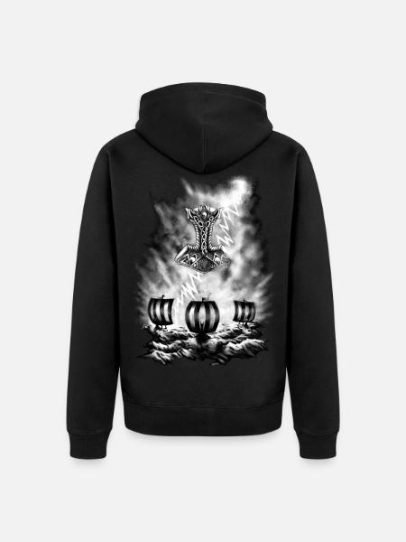 Vikings - Veste à capuche bio Premium Unisexe - noir