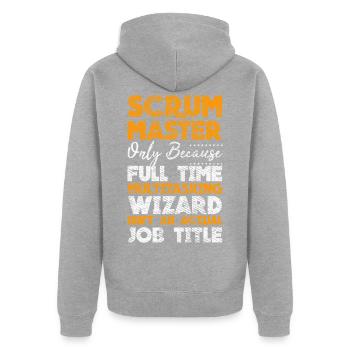 Scrock Master Developer Docker Container Git Touch - Veste à capuche bio Premium Unisexe - gris chiné - Dos - Nico (187cm)