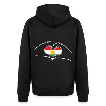 Kurde Kurde j'aime le Kurdistan drapeau drapeau coeur - Veste à capuche bio Premium Unisexe - noir - Dos - Nico (187cm)