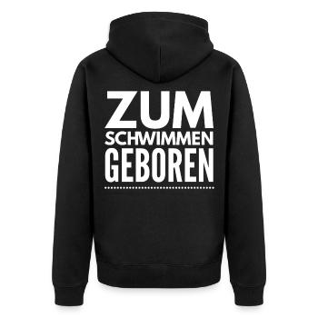 Schwimmen schwimmer Taucher Chlor Geschenk 6 - Unisex Premium Bio Zip Hoodie - Schwarz - Hinten - Nico (187cm)