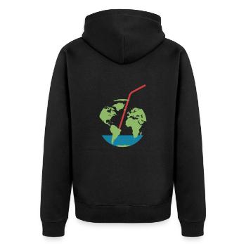 C'est juste une paille pour sauver la planète protection de l'environnement - Veste à capuche bio Premium Unisexe - noir - Dos - Nico (187cm)