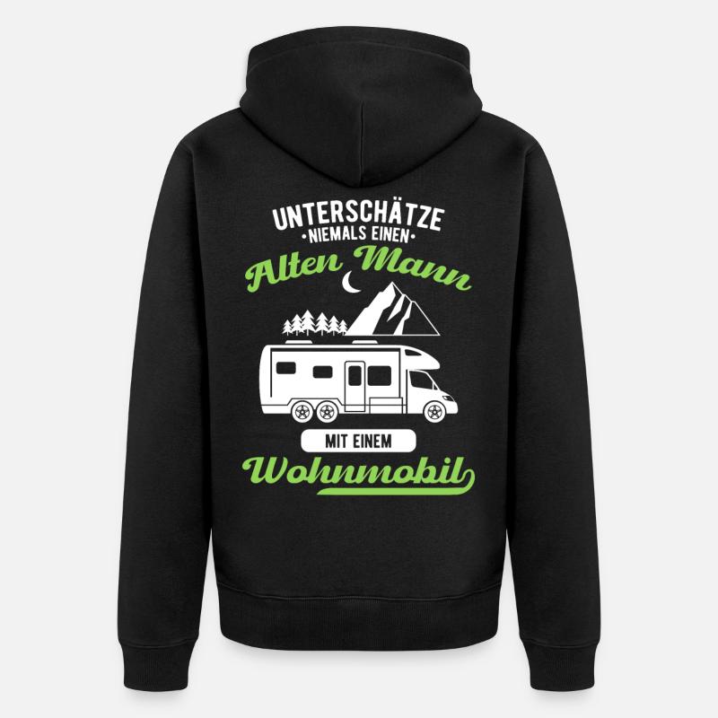 Wohnmobil Camping - Unisex Premium Bio Zip Hoodie - Schwarz