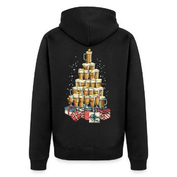 Bier Biertrinker Weihnachten Weihnachtsbaum - Unisex Premium Bio Zip Hoodie - Schwarz - Hinten - Nico (187cm)