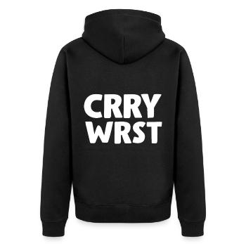 Love Currywurst Fast Food Snack - Unisex Premium Organic Zip Hoodie - black - Back - Nico (187cm)