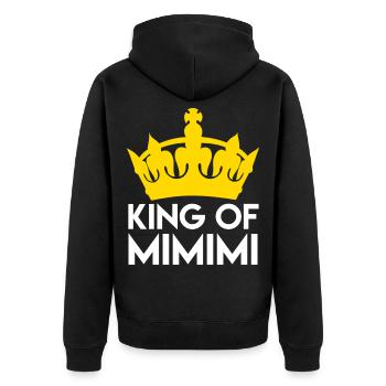 King of Mimimi statement irony saying - Unisex Premium Organic Zip Hoodie - black - Back - Nico (187cm)