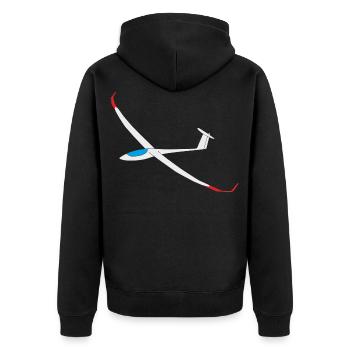 Glider cartoon glider pilot gliding - Unisex Premium Organic Zip Hoodie - black - Back - Nico (187cm)