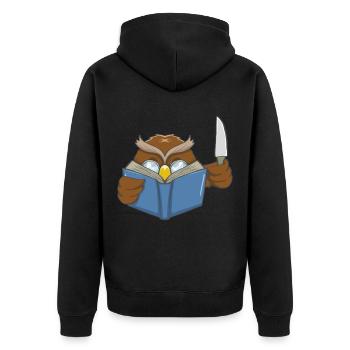 Lesen Eule Buchfans Lieblings Hobby Geschenk - Unisex Premium Bio Zip Hoodie - Schwarz - Hinten - Nico (187cm)