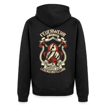 Firefighters fireman attitude to life - Unisex Premium Organic Zip Hoodie - black - Back - Nico (187cm)