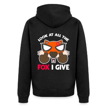 Fuchs Comic Füchse Kostüm Cosplay Geschenk - Unisex Premium Bio Zip Hoodie - Schwarz - Hinten - Nico (187cm)