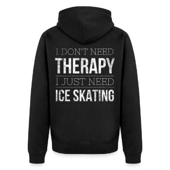 Eislauf Schlittschuh Eis Eiskunstlauf Geschenk 11 - Unisex Premium Bio Zip Hoodie - Schwarz - Hinten - Nico (187cm)