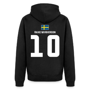 Schwedische Namen Fußball Sauf Mallorca Trikot - Unisex Premium Bio Zip Hoodie - Schwarz - Hinten - Nico (187cm)