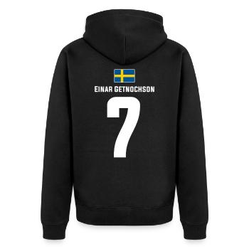 Schwedische Namen Fußball Sauf Mallorca Trikot - Unisex Premium Bio Zip Hoodie - Schwarz - Hinten - Nico (187cm)