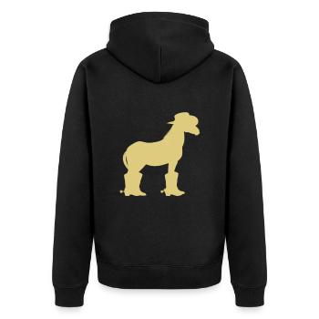 Line dance cowboy horse hat boots - Unisex Premium Organic Zip Hoodie - black - Back - Nico (187cm)