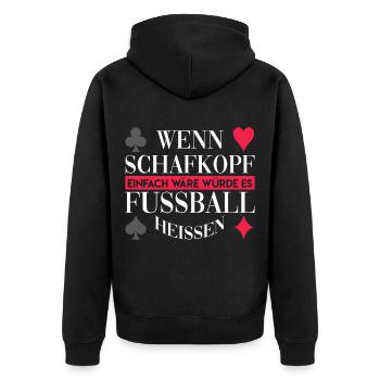 Schafkopf Kartenspiel Schnapsen Geschenk - Unisex Premium Bio Zip Hoodie - Schwarz - Hinten - Nico (187cm)