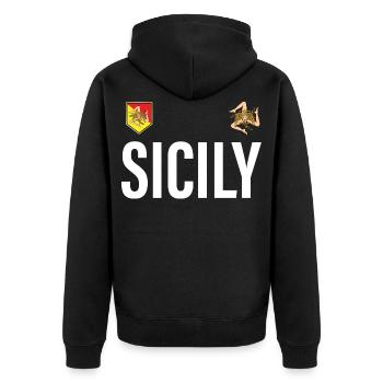 Maillot Sicile 01 - Veste à capuche bio Premium Unisexe - noir - Dos - Nico (187cm)