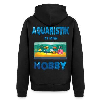 Aquarianer Aquarium Aquascaping Aquaristik - Unisex Premium Bio Zip Hoodie - Schwarz - Hinten - Nico (187cm)