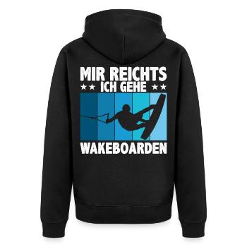 Wakeboarding Wakeboard Wakeboarden Geschenk - Unisex Premium Bio Zip Hoodie - Schwarz - Hinten - Nico (187cm)