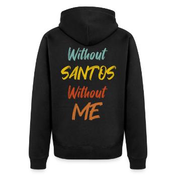 Santos - Unisex Premium Organic Zip Hoodie - black - Back - Nico (187cm)