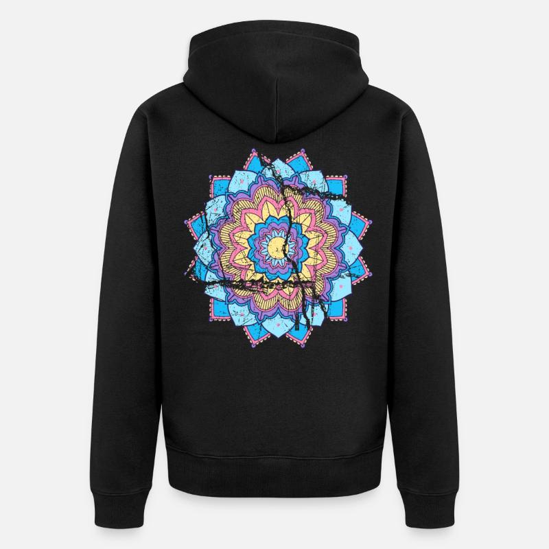 Mandala été début été - Veste à capuche bio Premium Unisexe - noir