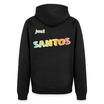 Santo's name - Unisex Premium Organic Zip Hoodie - black - Back - Nico (187cm)