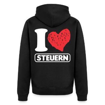 Steuerfachangestellte Steuerberaterin Geschenk - Unisex Premium Bio Zip Hoodie - Schwarz - Hinten - Nico (187cm)
