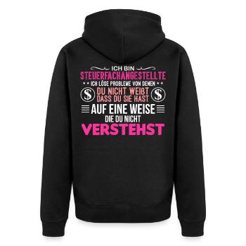 Steuerfachangestellte Steuerfachwirt Geschenk - Unisex Premium Bio Zip Hoodie - Schwarz - Hinten - Nico (187cm)