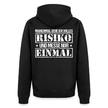 Fenstermonteur Fenster Fensterbauer Baustelle - Unisex Premium Bio Zip Hoodie - Schwarz - Hinten - Nico (187cm)