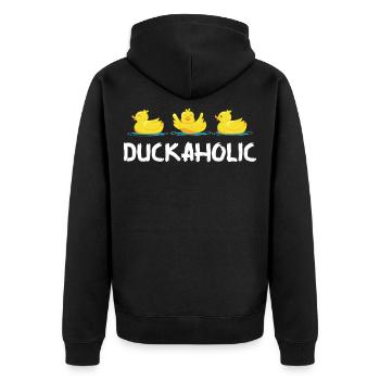 Canards d'élevage de canards en caoutchouc - Veste à capuche bio Premium Unisexe - noir - Dos - Nico (187cm)