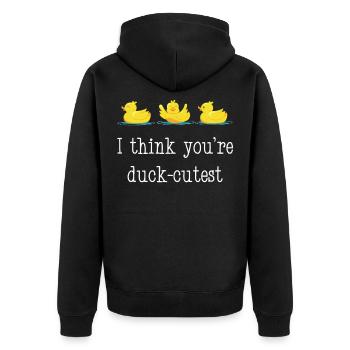 Canards d'élevage de canards en caoutchouc - Veste à capuche bio Premium Unisexe - noir - Dos - Nico (187cm)