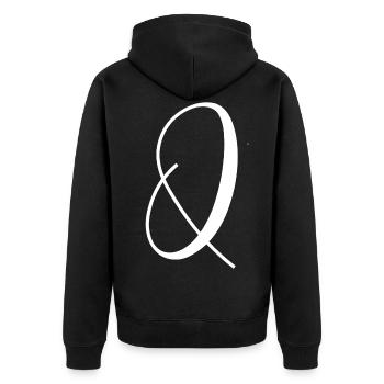 Q - Unisex Premium Bio Zip Hoodie - Schwarz - Hinten - Nico (187cm)