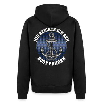 Boot - Unisex Premium Bio Zip Hoodie - Schwarz - Hinten - Nico (187cm)