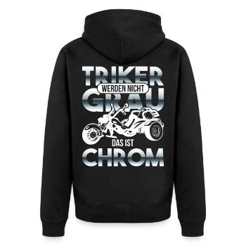 Trike - Unisex Premium Bio Zip Hoodie - Schwarz - Hinten - Nico (187cm)