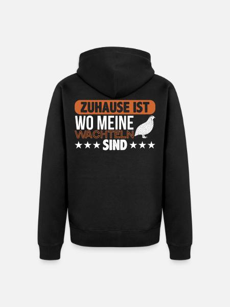 Wachtel - Unisex Premium Bio Zip Hoodie - Schwarz