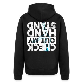 do gymnastics - Unisex Premium Organic Zip Hoodie - black - Back - Nico (187cm)
