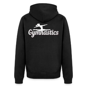 do gymnastics - Unisex Premium Organic Zip Hoodie - black - Back - Nico (187cm)