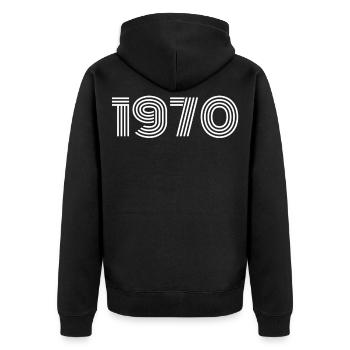 1970 - Veste à capuche bio Premium Unisexe - noir - Dos - Nico (187cm)
