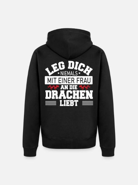 Chinesischer Drache - Unisex Premium Bio Zip Hoodie - Schwarz