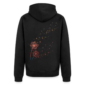of grass, dandelion, dandelion - Unisex Premium Organic Zip Hoodie - black - Back - Nico (187cm)
