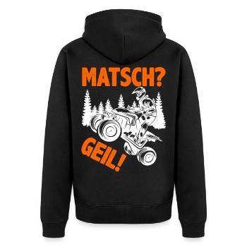 Quad ATV Bike Motocross - Unisex Premium Bio Zip Hoodie - Schwarz - Hinten - Nico (187cm)
