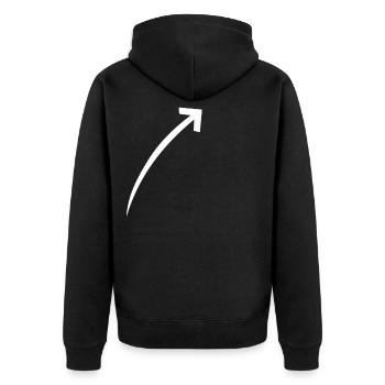 Icône de flèche - Veste à capuche bio Premium Unisexe - noir - Dos - Nico (187cm)