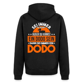 Dodo Dodos Ausgestorben Ornithologie - Unisex Premium Bio Zip Hoodie - Schwarz - Hinten - Nico (187cm)