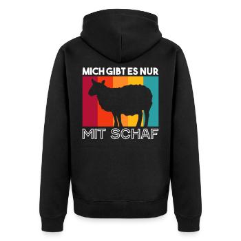 Schaf Schafe Landwirtschaft Geschenk - Unisex Premium Bio Zip Hoodie - Schwarz - Hinten - Nico (187cm)