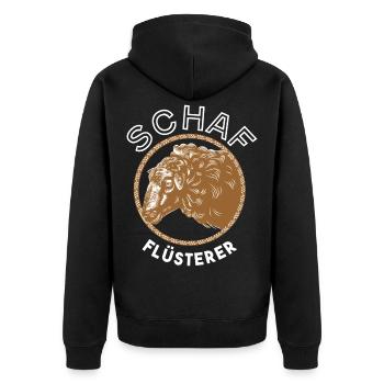 Schafe Schaf Landwirtschaft Geschenk - Unisex Premium Bio Zip Hoodie - Schwarz - Hinten - Nico (187cm)