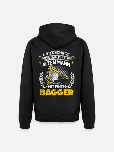 Bagger Baggerfahrer - Unisex Premium Bio Zip Hoodie - Schwarz