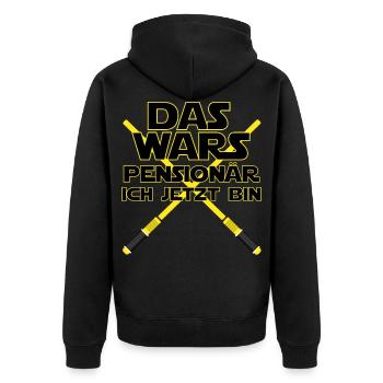 Das Wars 2020 Pensionär - Unisex Premium Bio Zip Hoodie - Schwarz - Hinten - Nico (187cm)