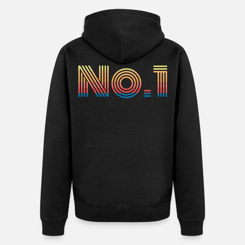 Nummer 1 No 1 - Unisex Premium Bio Zip Hoodie - Schwarz