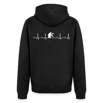 Photographe Photographie Heartbeat Tripod Camera Art - Veste à capuche bio Premium Unisexe - noir - Dos - Nico (187cm)