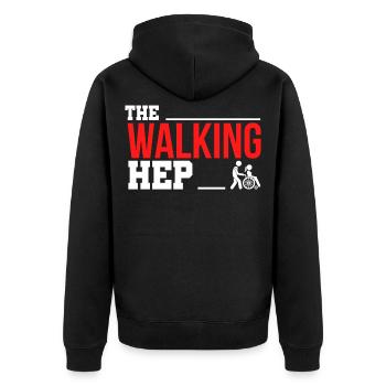 Caregiver Nursing Educator Hep Gift - Unisex Premium Organic Zip Hoodie - black - Back - Nico (187cm)